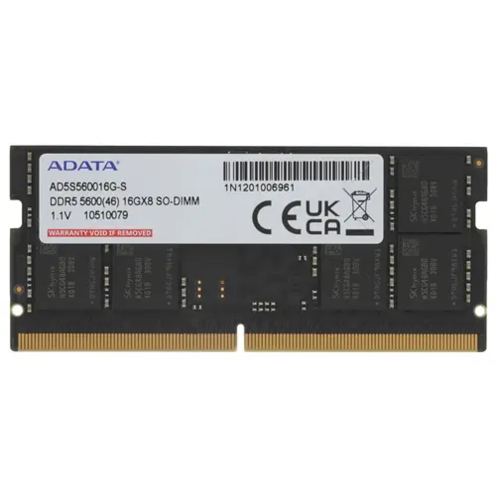 ОЗУ ADATA AD5S560016G-S SO-DIMM, DDR5, 16 Гб, 5600 МГц — фото товара