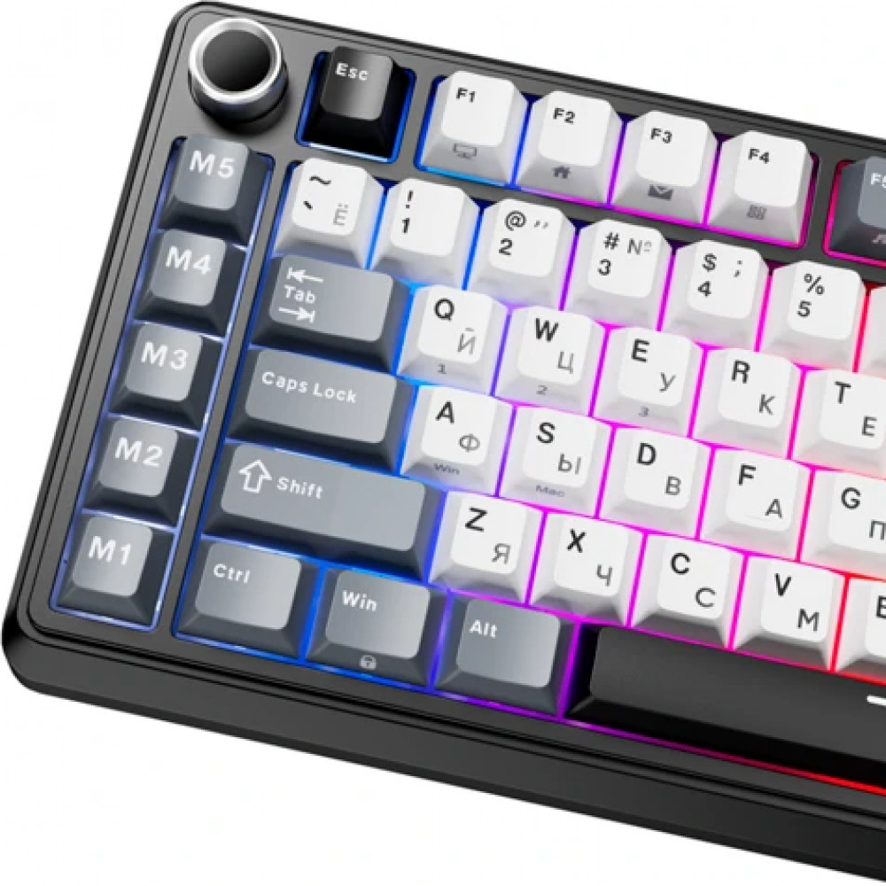 Клавиатура Royal Kludge L75 Knight Black (Beige Switch) 6935280827082 Беспроводная, Bluetooth - миниатюра 7
