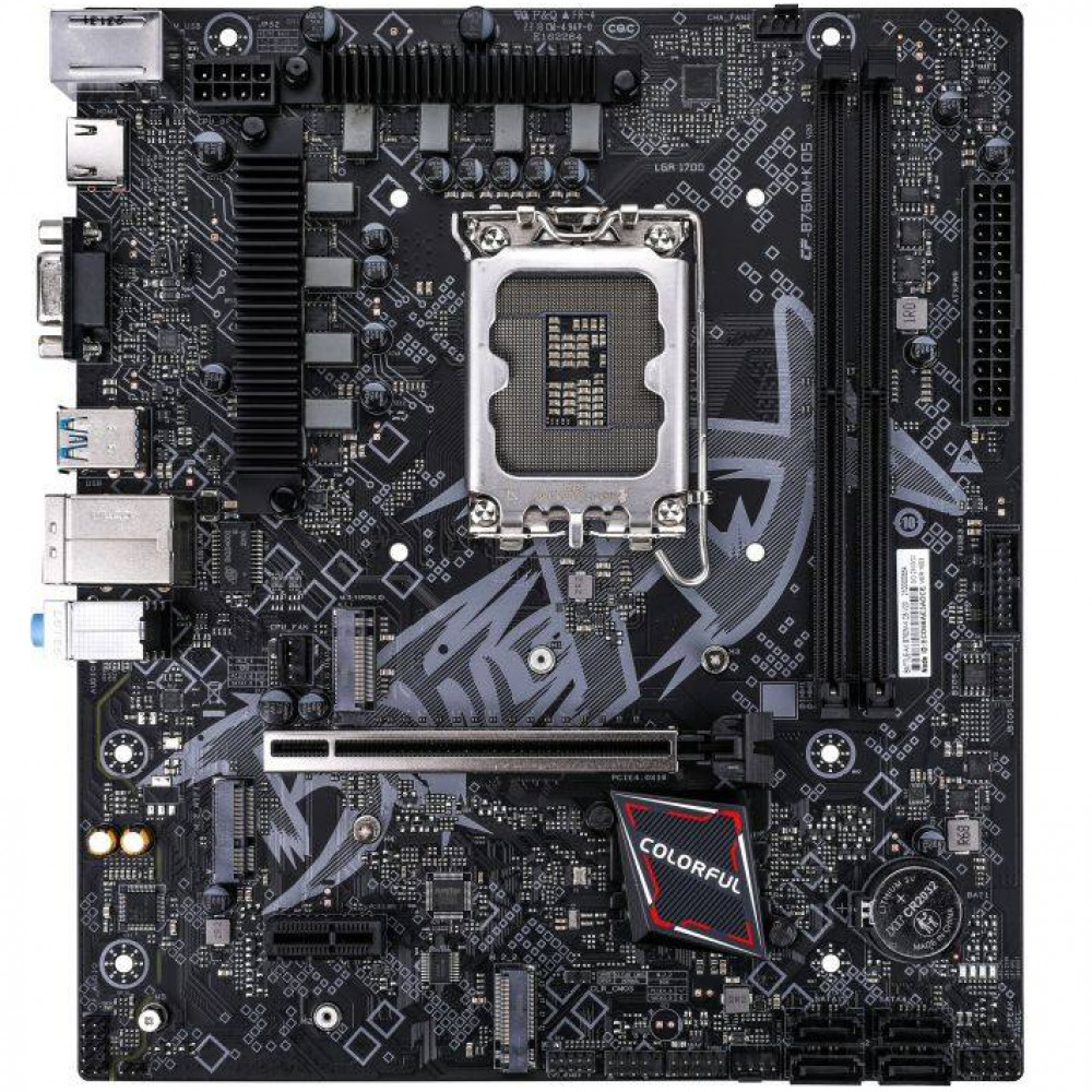 Материнская плата Colorful BATTLE-AX B760M-K D5 V20 Micro-ATX, LGA 1700 - миниатюра 2