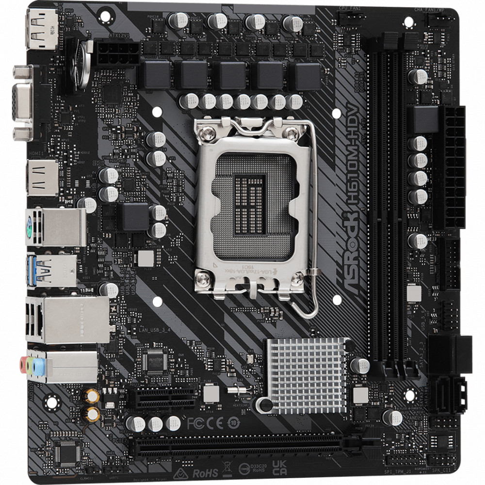 Материнская плата ASRock H610M-HDV Micro-ATX, LGA 1700 — фото товара