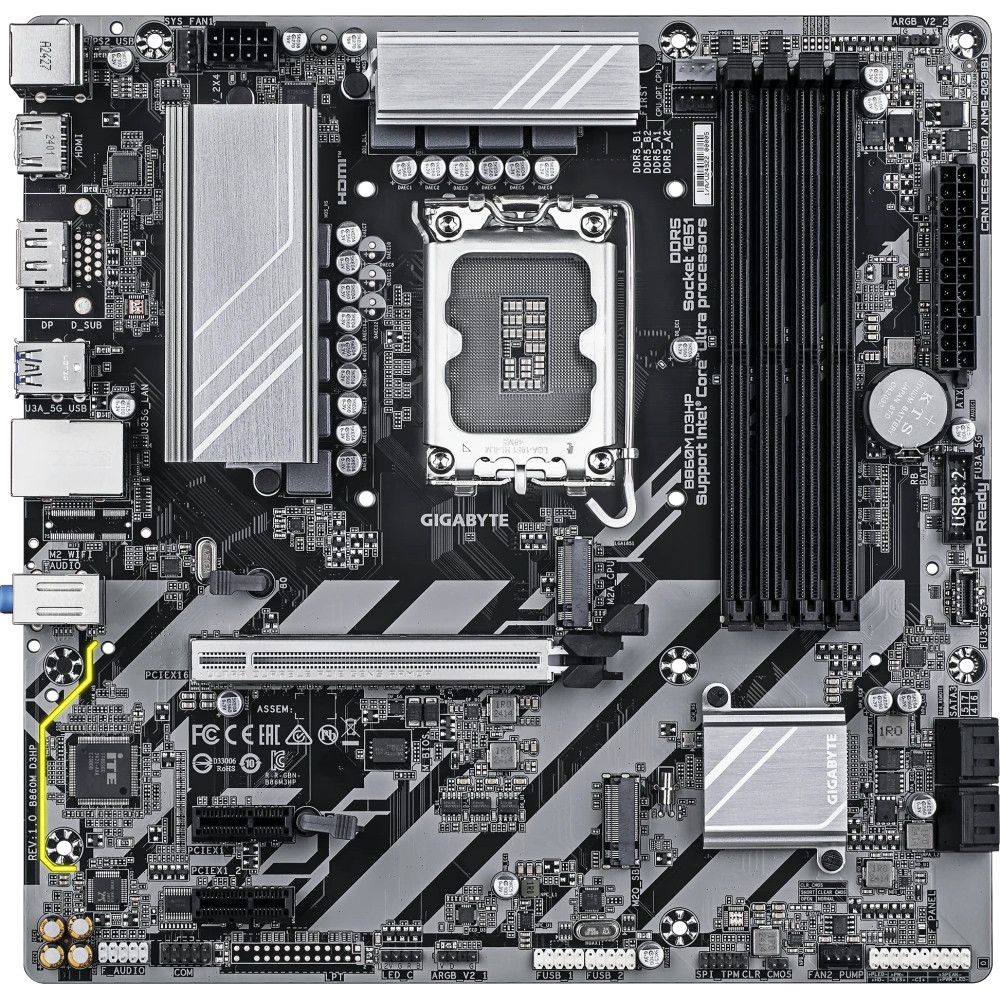 Материнская плата Gigabyte B860M D3HP Micro-ATX, LGA 1851 - миниатюра 5