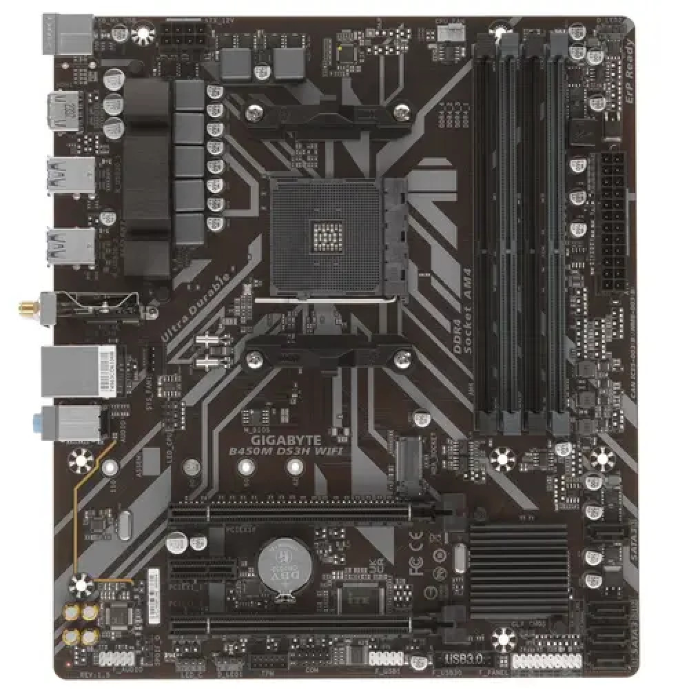 Материнская плата Gigabyte B450M DS3H WIFI Micro-ATX, AMD AM4 — фото товара