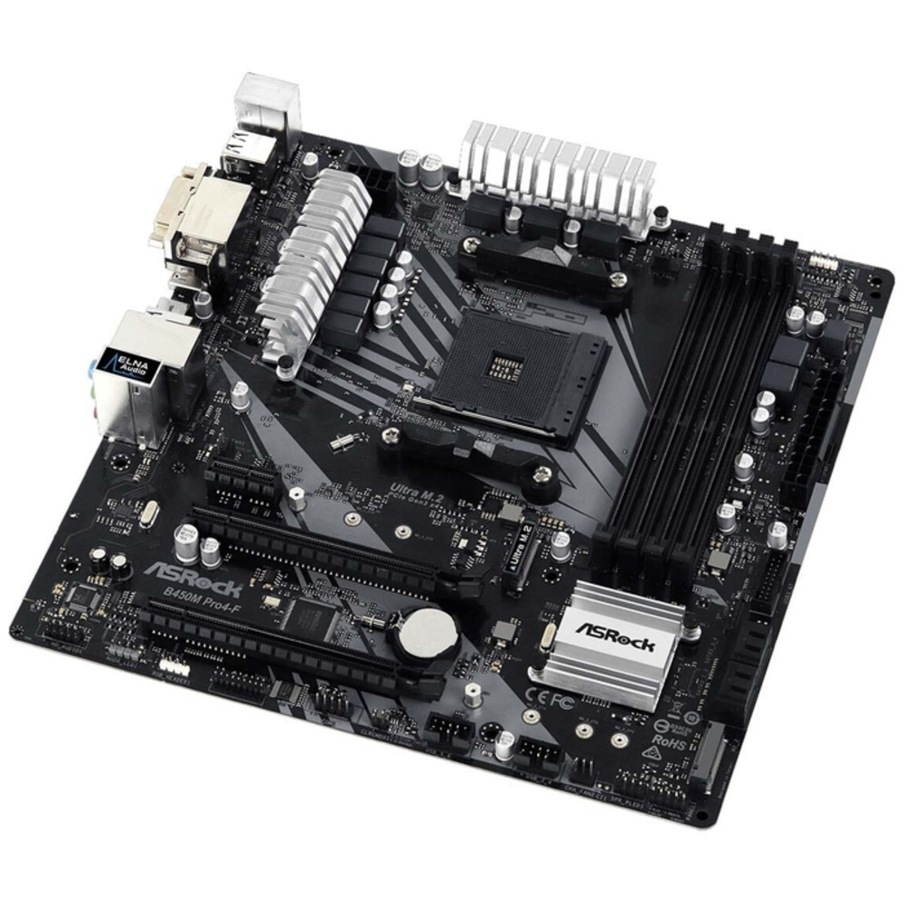 Материнская плата ASRock B450M PRO4-F Micro-ATX, AMD AM4 - миниатюра 4