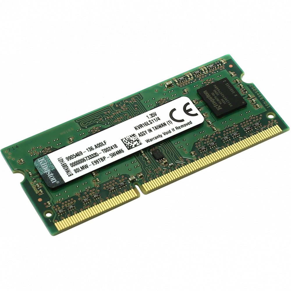 ОЗУ Kingston 4 ГБ KVR16LS11/4WP SO-DIMM, DDR3, 4 Гб, 1600 МГц — фото товара