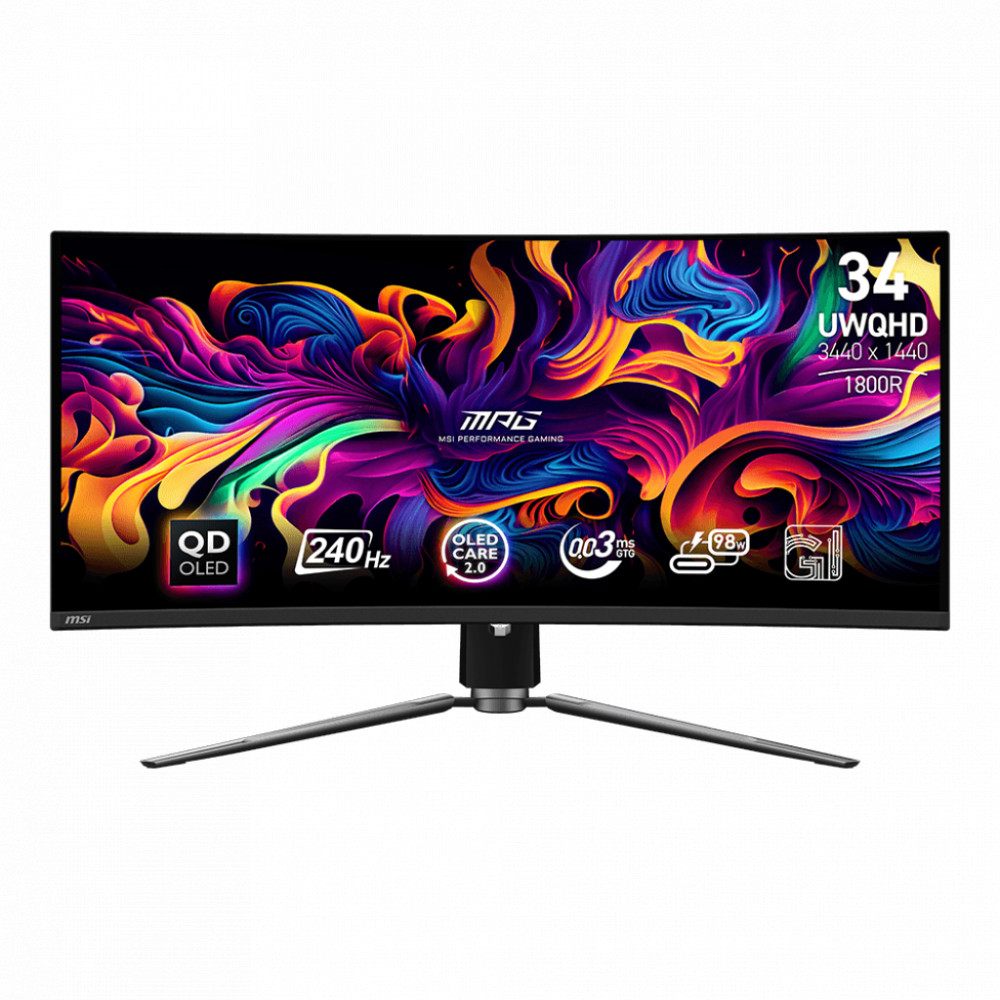 Монитор MSI MPG 341CQPX MPG 341CQPX QD-OLED 34 ", QD-OLED, Ultra-Wide QHD 3440x1440 (21:9), 240 Гц — фото товара