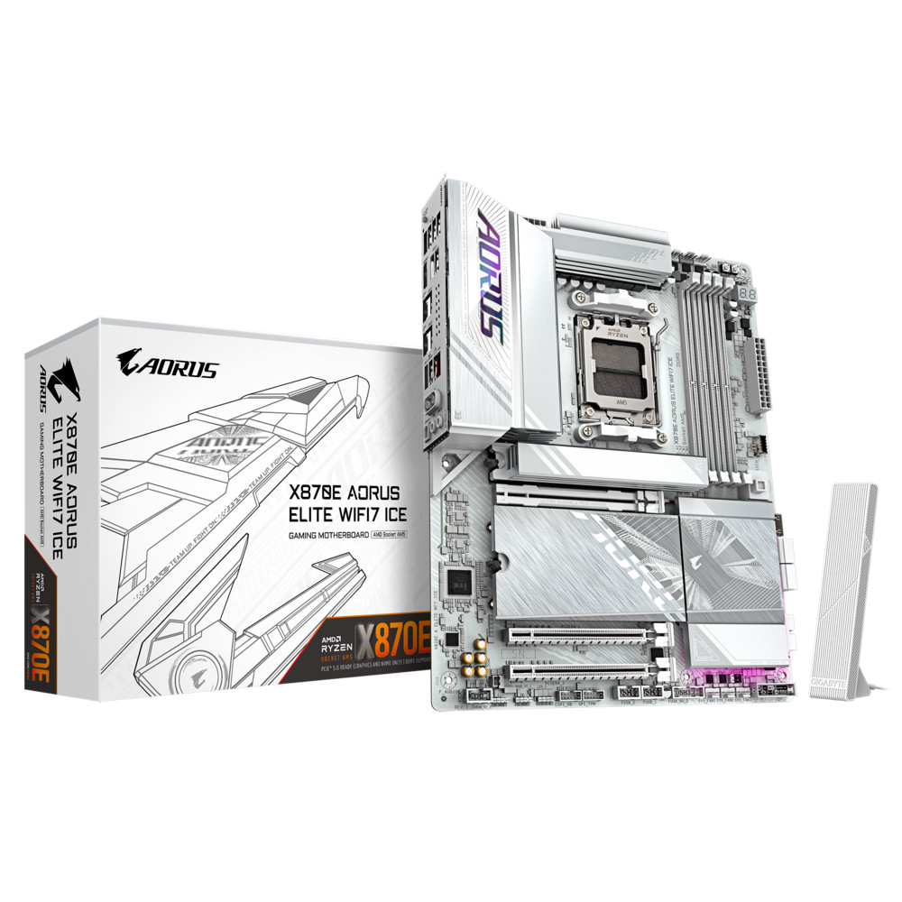 Материнская плата Gigabyte X870E AORUS ELITE WIFI7 ICE ATX, AMD AM5 — фото товара