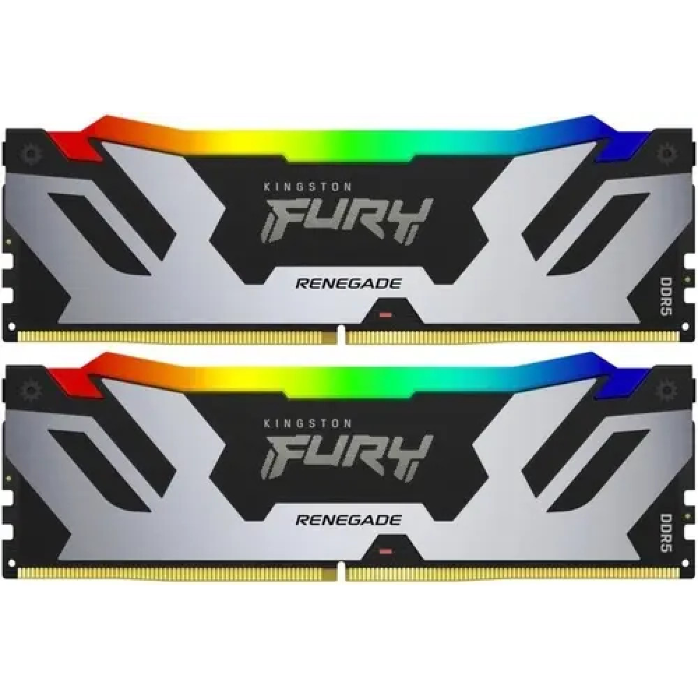 ОЗУ Kingston Renegade Silver RGB KF564C32RSAK2-96 DIMM, DDR5, 96 Гб (2 x 48 Гб), 6400 МГц — фото товара