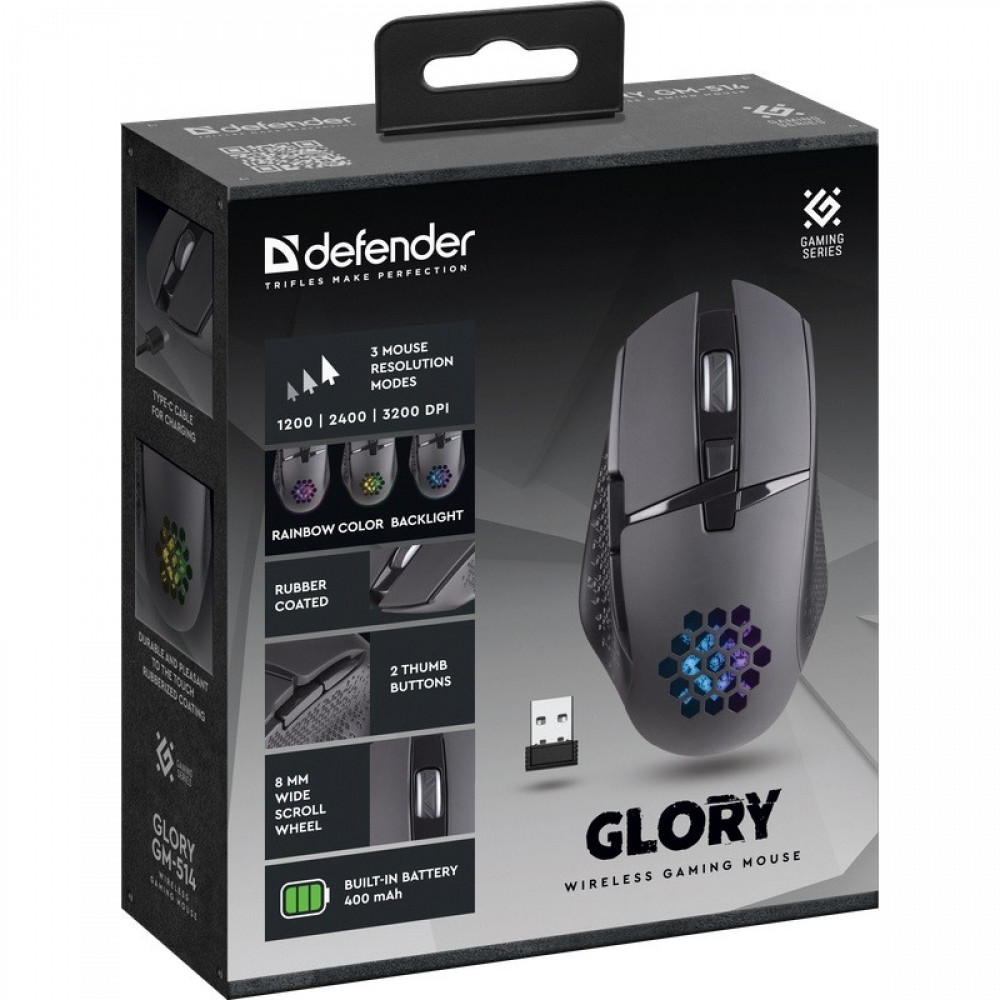 Мышь Defender Glory GM-514 52514 Игровые, Беспроводная - миниатюра 5