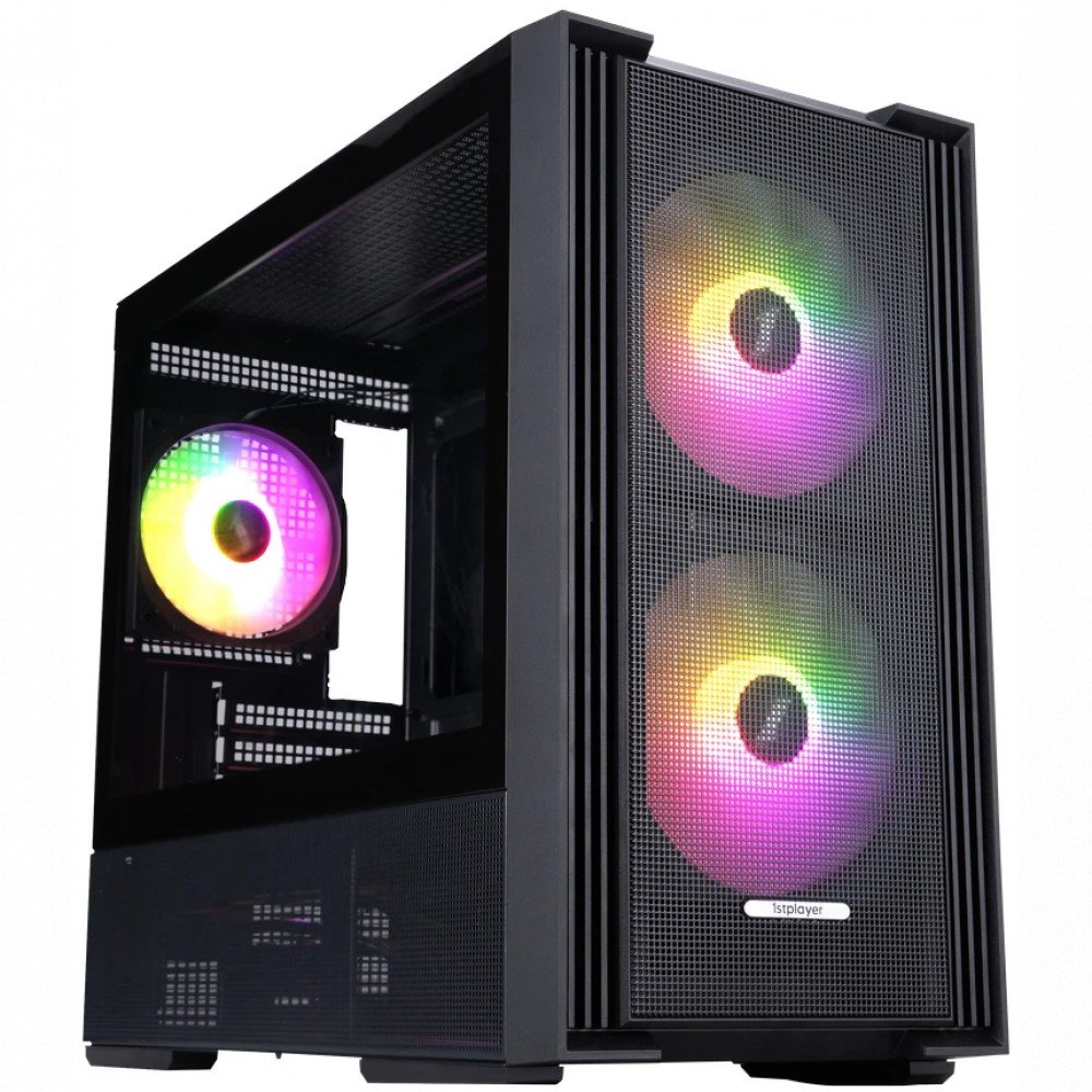 Корпус 1STPLAYER AU6 ARGB Black AU6-BK-2FA7-14-2FA7R-1FA7 Mini-Tower — фото товара