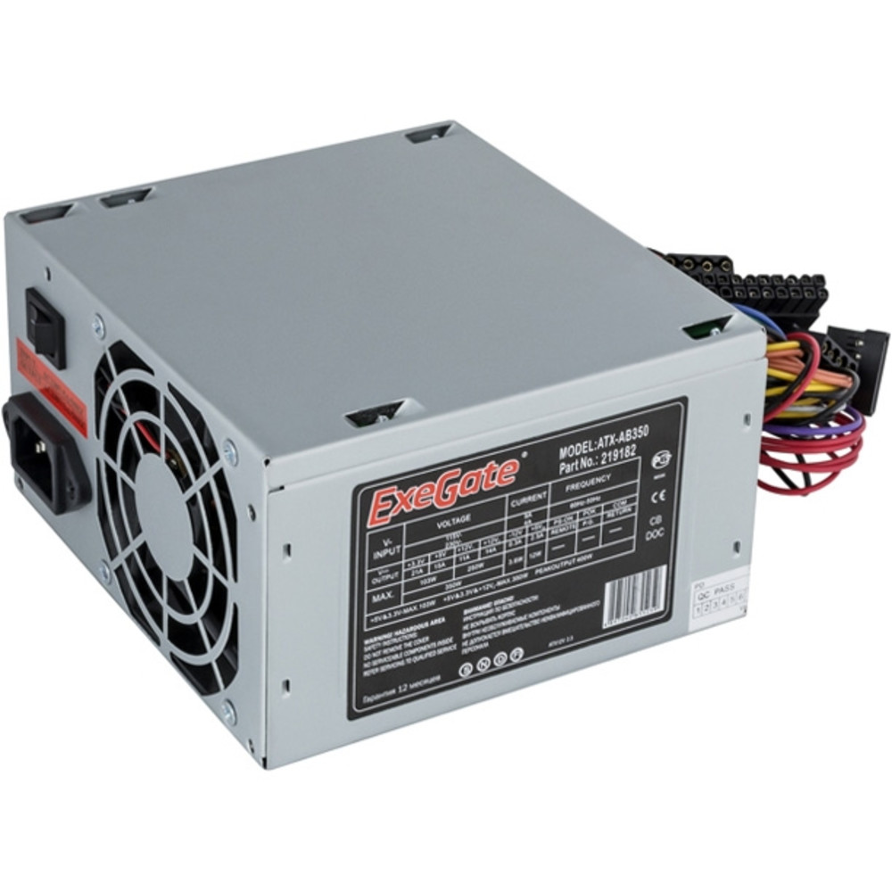 Блок питания ExeGate 350W ATX-AB350 OEM EX219182RUS 350 Вт — фото товара