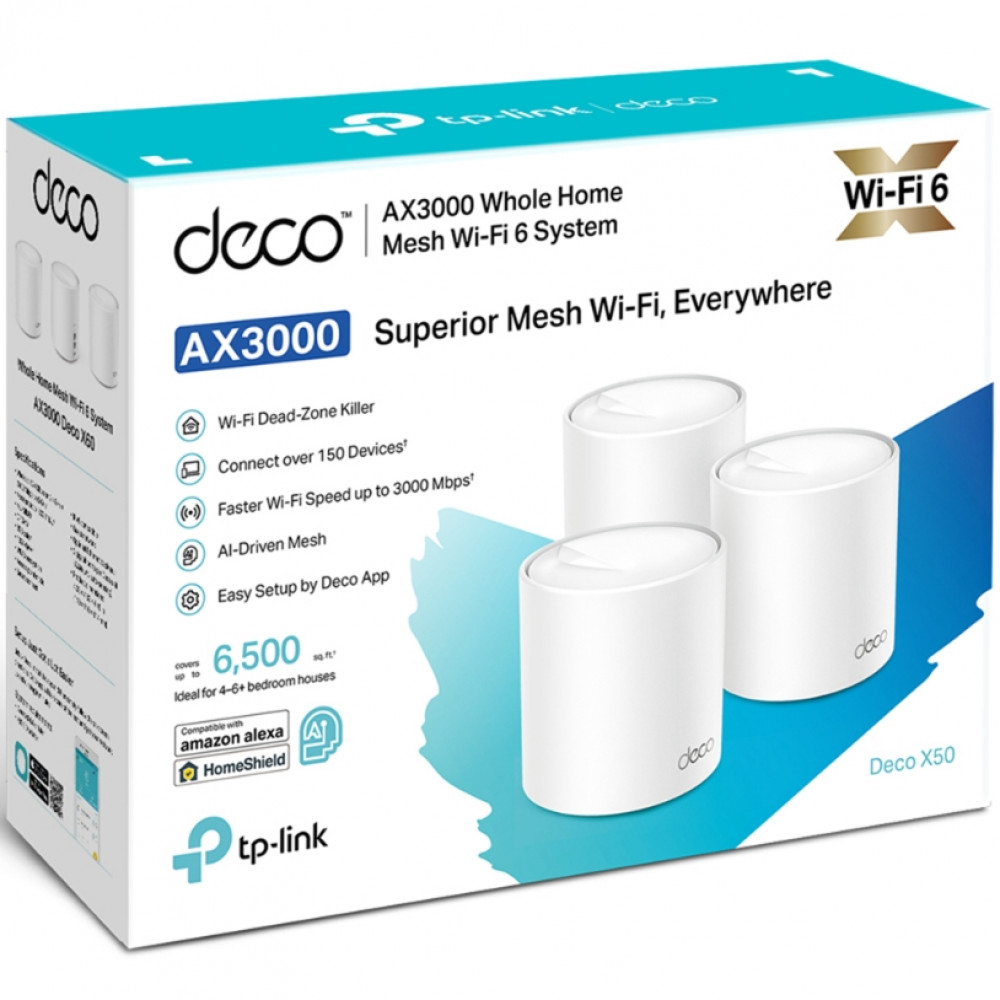 Маршрутизатор для дома TP-Link Deco X50 (3 устройства) DECO X50(3-PACK) - миниатюра 3