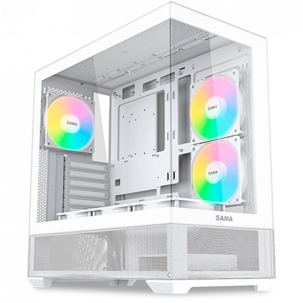 Корпус Sama V40 White V40-WHADA6X1-GL Mid-Tower — фото товара