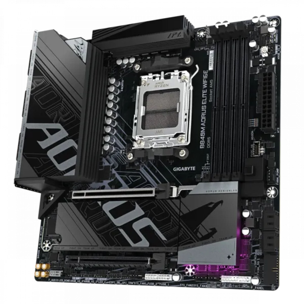 Материнская плата Gigabyte B840M AORUS ELITE WIFI6E (REV.1.0) Micro-ATX, AMD AM5 - миниатюра 4