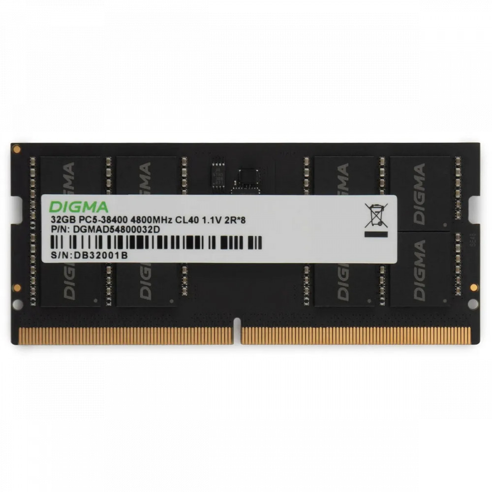 ОЗУ Digma DGMAS54800032D SO-DIMM, DDR5, 32 Гб, 4800 МГц — фото товара