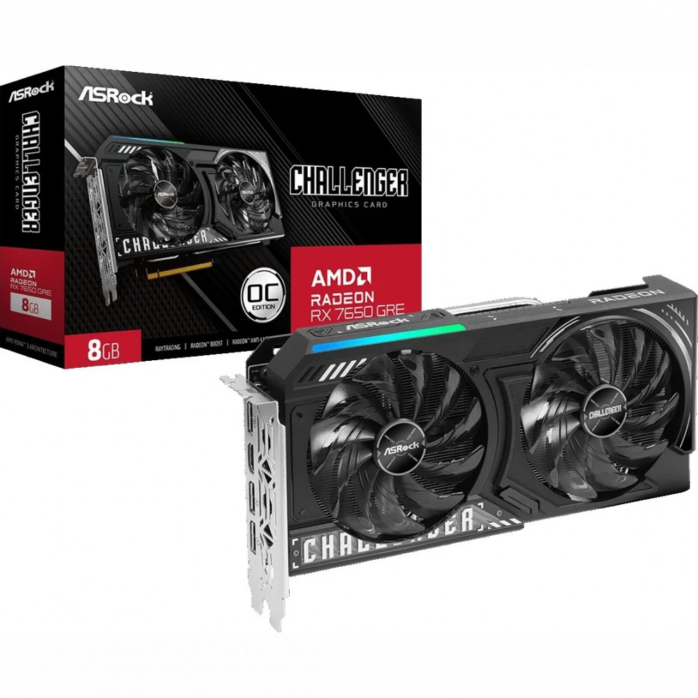 Видеокарта ASRock AMD Radeon RX 7650 GRE Challenger OC RX7650GRE CL 8GO 8 ГБ - миниатюра 5