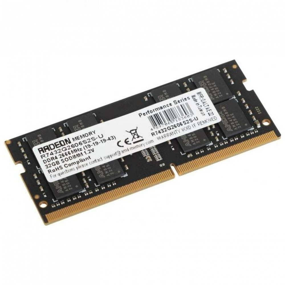 ОЗУ AMD 32Gb R7432G2606S2S-U SO-DIMM, DDR4, 32 Гб, 2666 МГц — фото товара