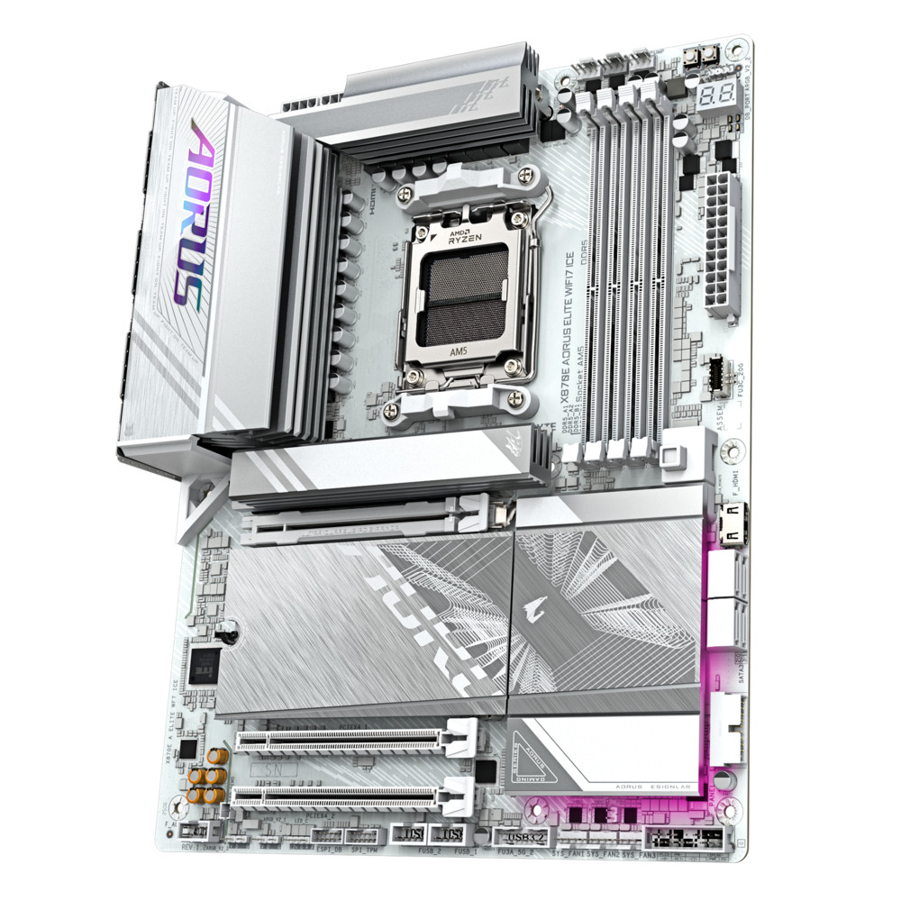 Материнская плата Gigabyte X870E AORUS ELITE WIFI7 ICE ATX, AMD AM5 - миниатюра 4