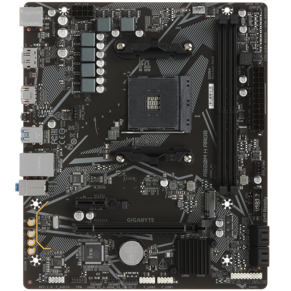 Материнская плата Gigabyte A520M H ARGB Micro-ATX, AMD AM4 — фото товара