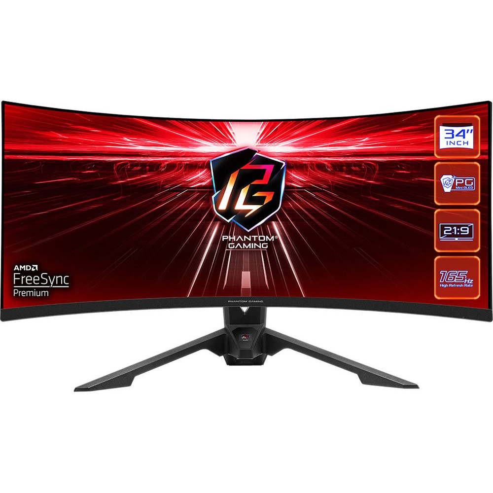 Монитор ASRock Phantom Gaming PG34WQ15R3A 34 ", VA, Ultra-Wide QHD 3440x1440 (21:9), 165 Гц — фото товара