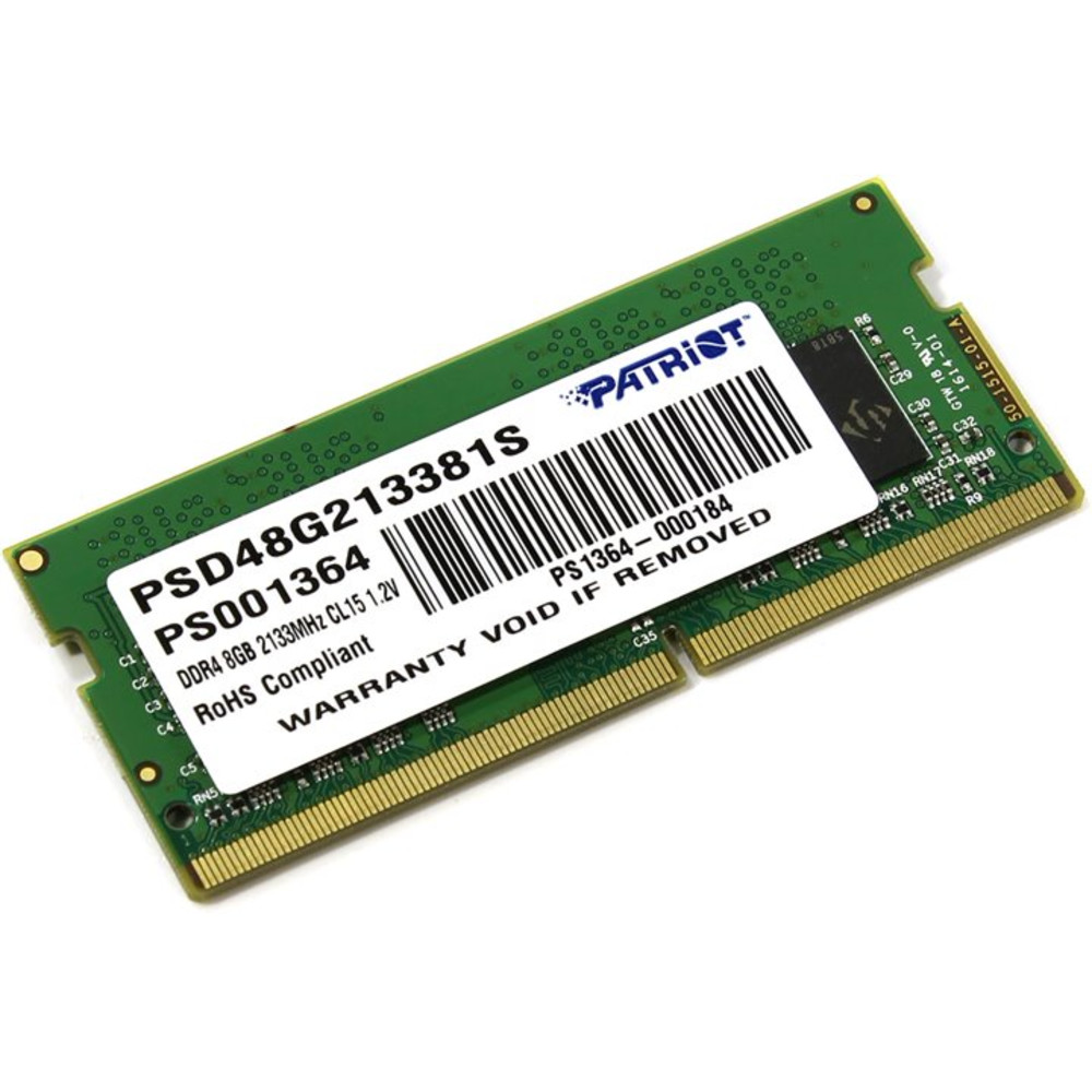 ОЗУ Patriot 8GB PC17000 DDR4 PSD48G213381S SO-DIMM, DDR4, 8 Гб, 2133 МГц — фото товара