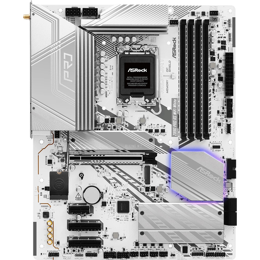 Материнская плата ASRock Z890 PRO RS WIFI WHITE ATX, LGA 1851 — фото товара