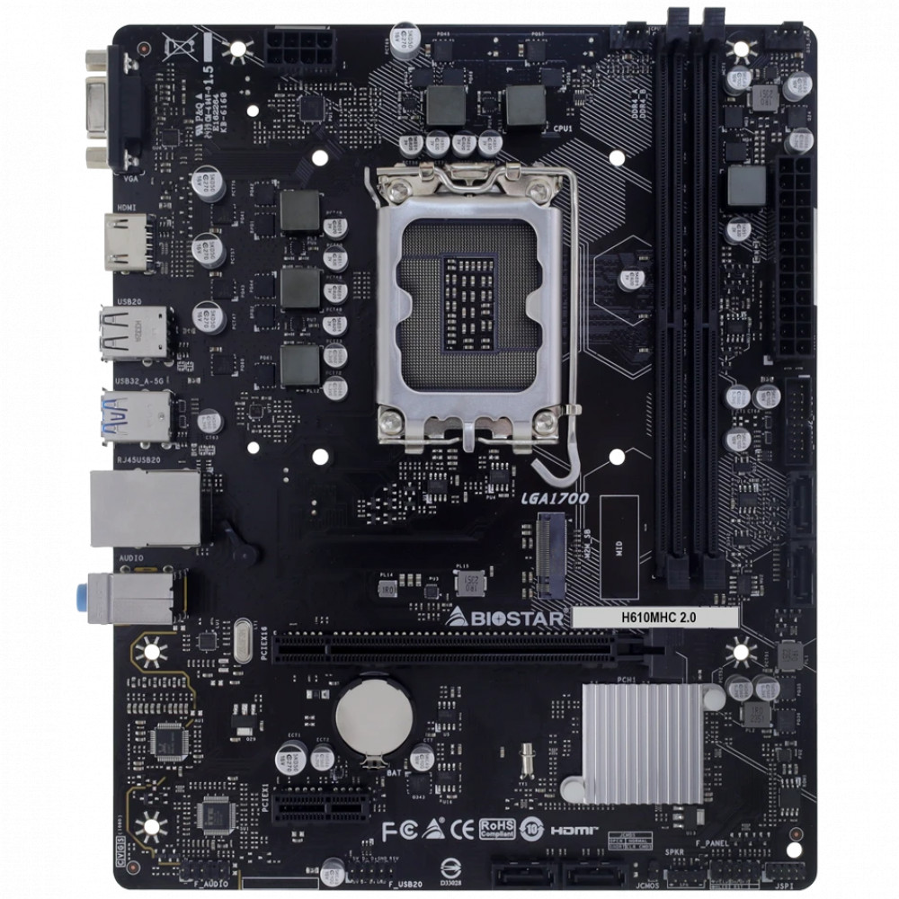 Материнская плата BIOSTAR H610MHC 2.0 Micro-ATX, LGA 1700 — фото товара
