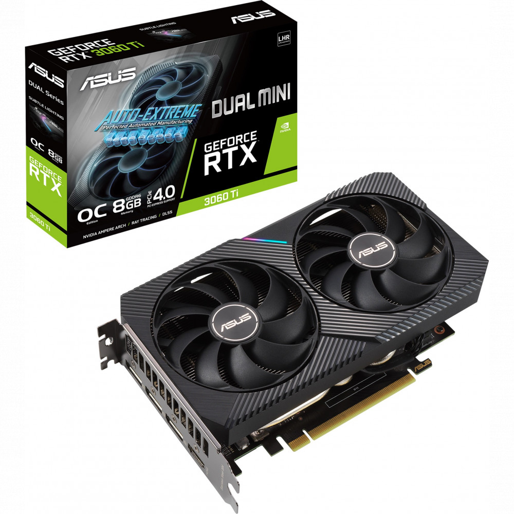 Видеокарта Asus GeForce RTX3060Ti DUAL-RTX3060TI-O8G-MINI-V2 LHR 8 ГБ - миниатюра 4