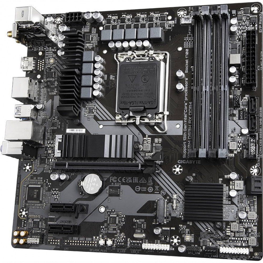 Материнская плата Gigabyte B760M DS3H AX DDR4 Micro-ATX, LGA 1700 - миниатюра 3