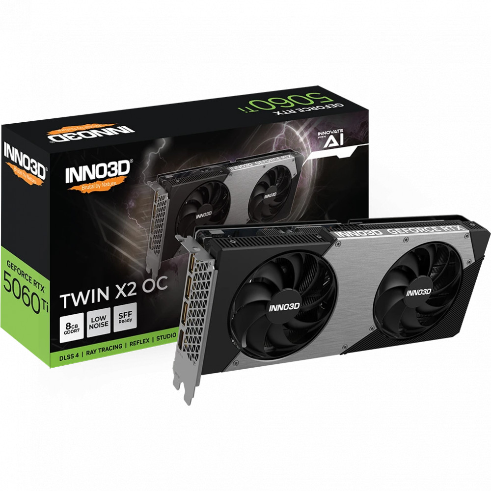 Видеокарта Inno3D GeForce RTX 5060 Ti INNO3D Twin X2 OC 8Gb N506T2-08D7X-193075N 8 ГБ - миниатюра 3