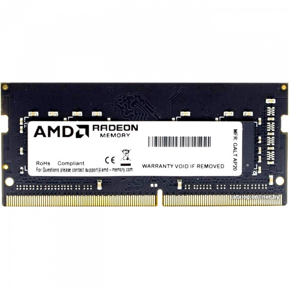 ОЗУ AMD R9 Gamers Series Black Gaming Memory R948G3206S2S-U SO-DIMM, DDR4, 8 Гб, 3200 МГц — фото товара