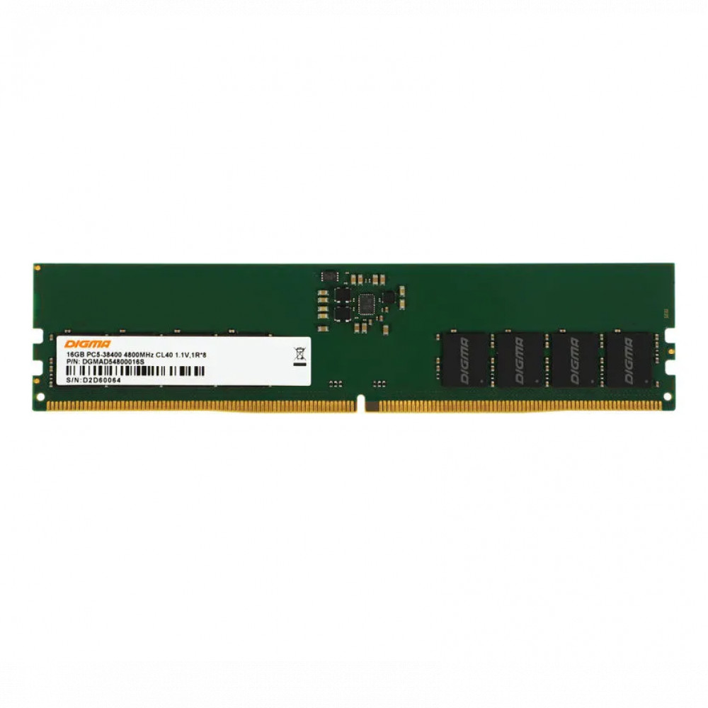 ОЗУ Digma DGMAD54800016S DIMM, DDR5, 16 Гб, 4800 МГц — фото товара