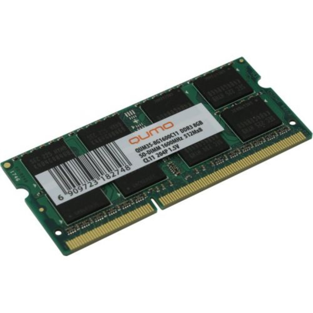 ОЗУ Qumo DDR3 SODIMM 8GB QUM3S-8G1600C11R SO-DIMM, DDR3, 8 Гб, 1600 МГц — фото товара