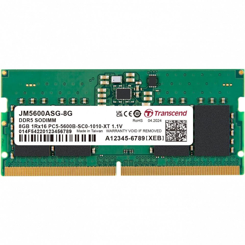 ОЗУ Transcend JM5600ASG-8G SO-DIMM, DDR5, 8 Гб, 5600 МГц — фото товара