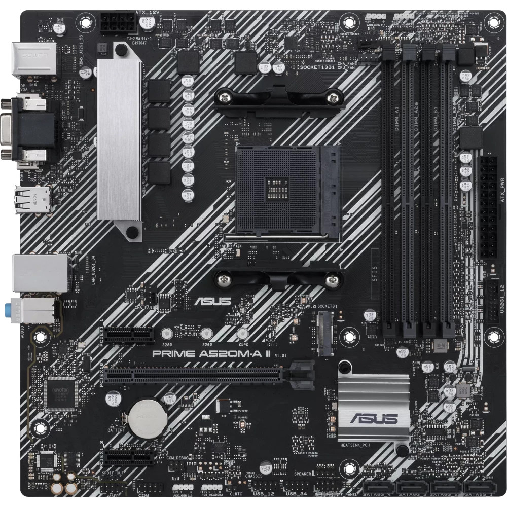 Материнская плата Asus PRIME A520M-A II PRIME A520M-A II/CSM Micro-ATX, AMD AM4 - миниатюра 2