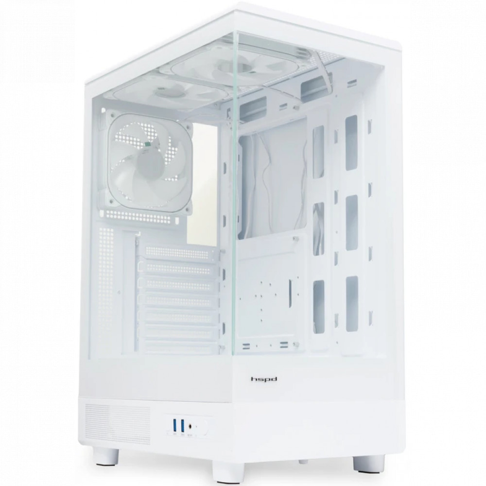 Корпус HSPD F510-TGWH-ARGB White Mid-Tower - миниатюра 2