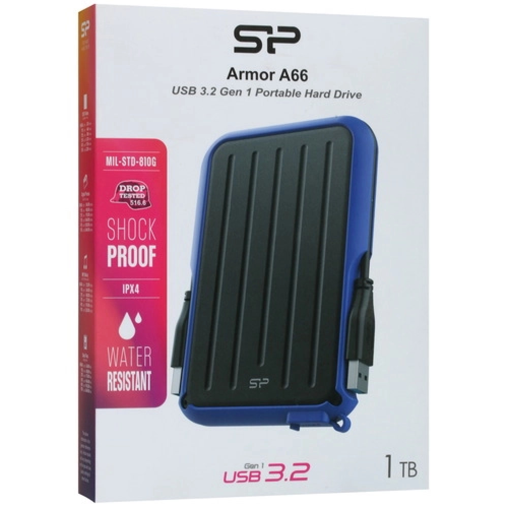 Внешние накопители Silicon Power Armor A66 SP010TBPHD66SS3B 1 ТБ - миниатюра 3