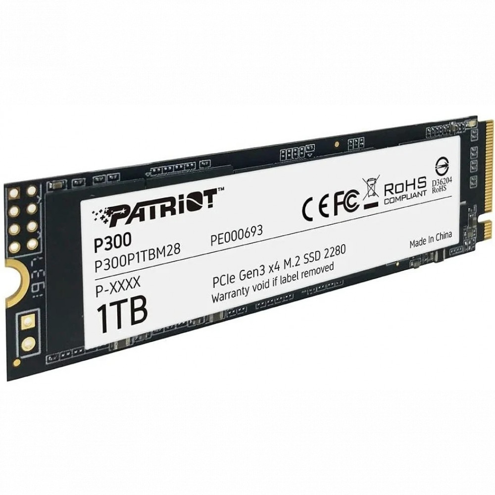 Жесткий диск Patriot P300 P300P1TBM28 SSD (твердотельные), 1 ТБ, M.2, PCIe — фото товара