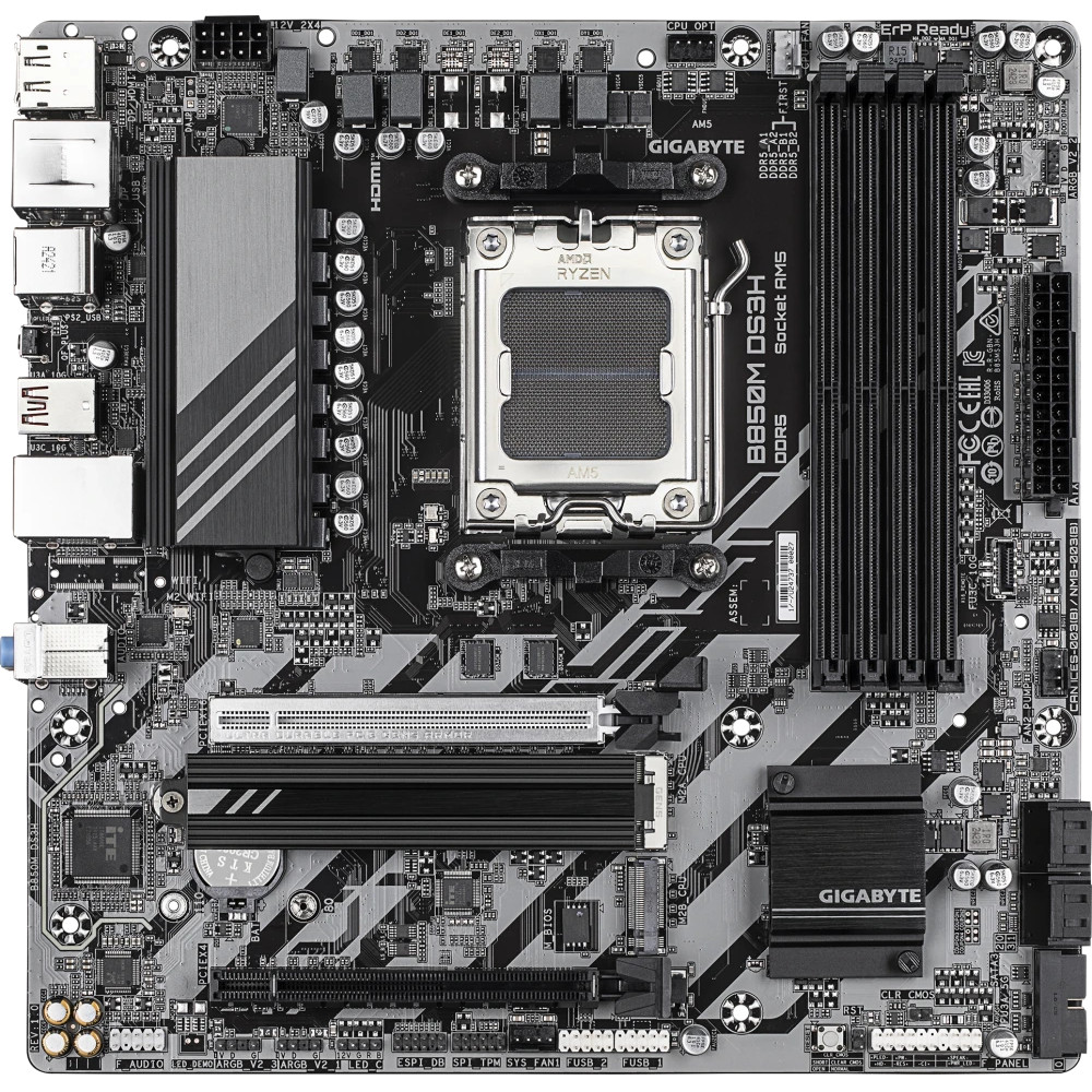 Материнская плата Gigabyte B850M DS3H 1.2 Micro-ATX, AMD AM5 — фото товара