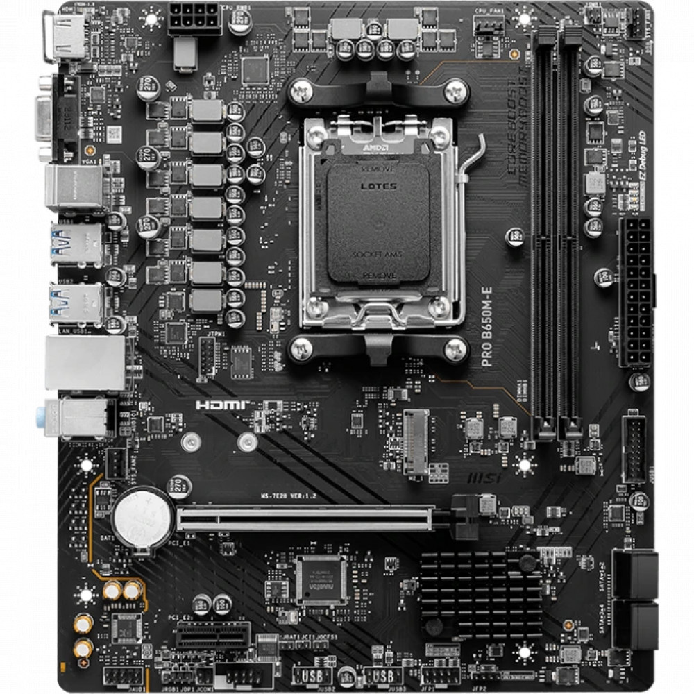 Материнская плата MSI PRO B650M-E Micro-ATX, AMD AM5 — фото товара