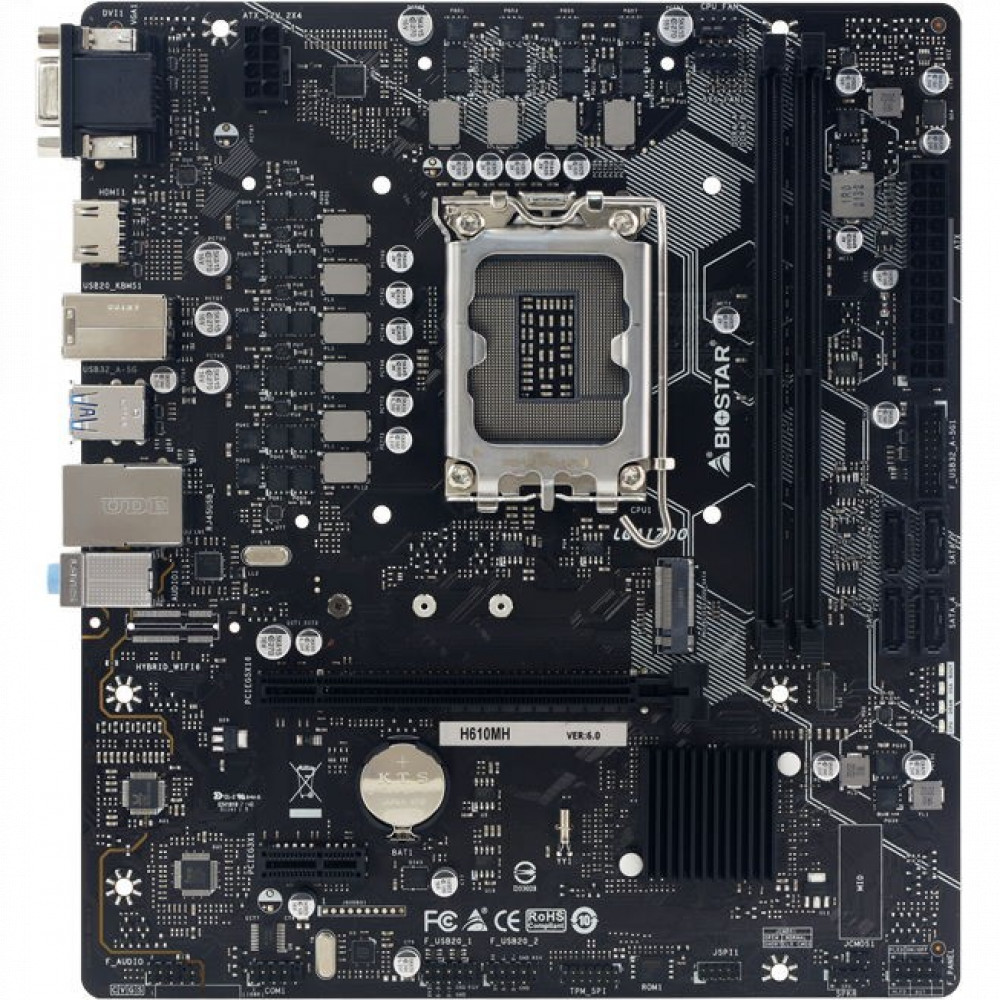 Материнская плата BIOSTAR H610MH Micro-ATX, LGA 1700 — фото товара