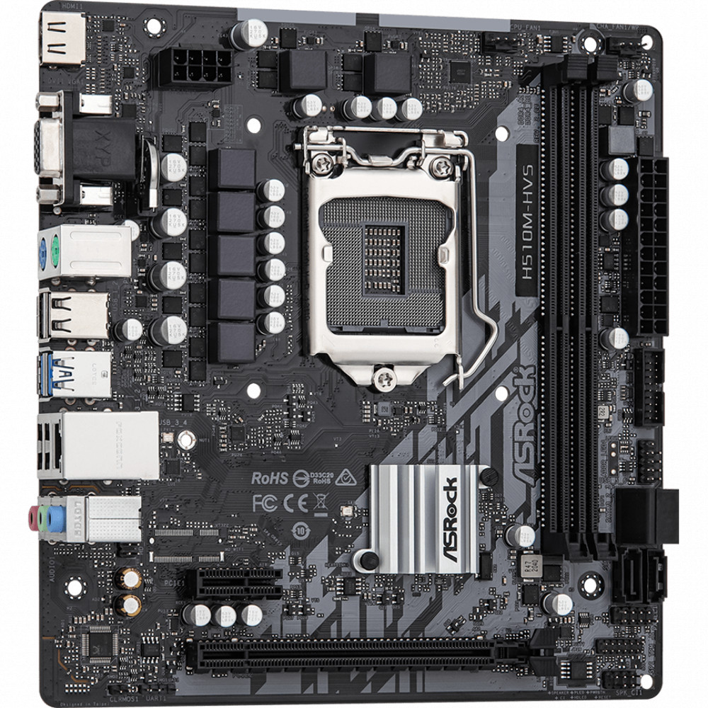 Материнская плата ASRock H510M-HVS R2.0 Micro-ATX, LGA 1200 — фото товара