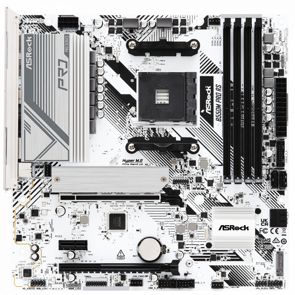Материнская плата ASRock B550M PRO RS Micro-ATX, AMD AM4 — фото товара