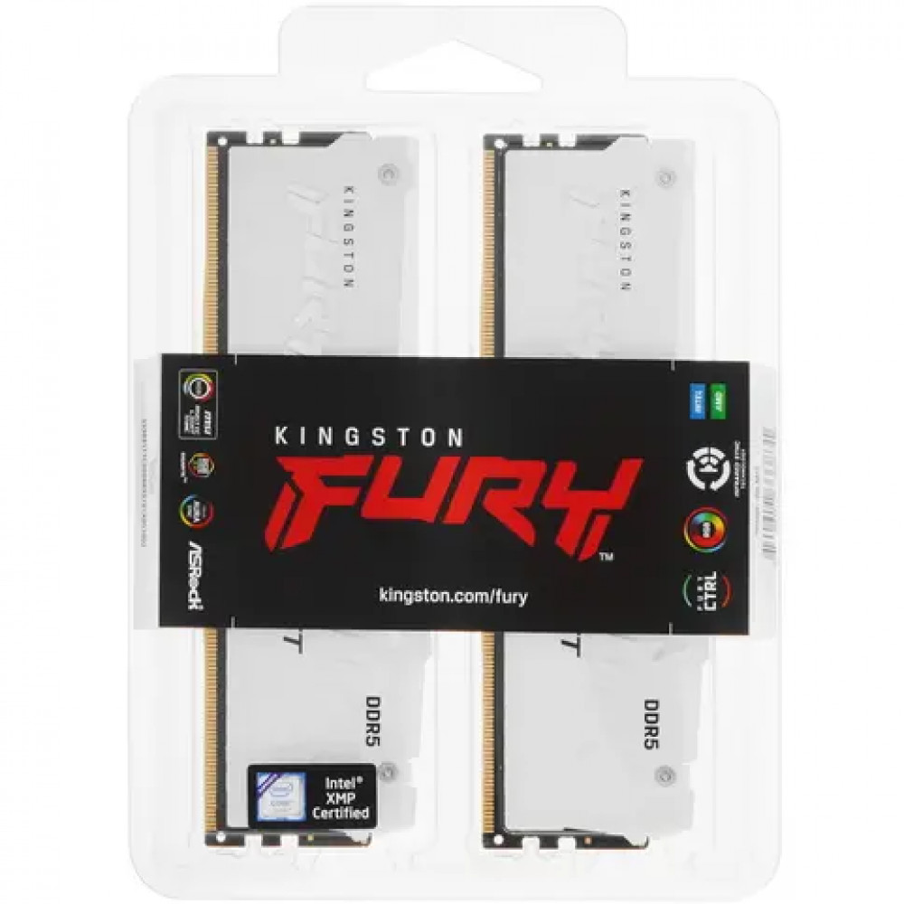 ОЗУ Kingston Fury Beast RGB White KF552C40BWAK2-64 DIMM, DDR5, 64 Гб (2 х 32 Гб), 5200 МГц - миниатюра 3