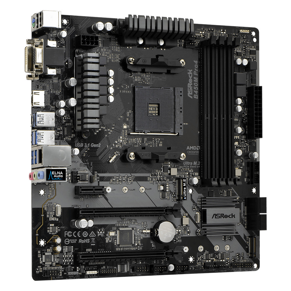 Материнская плата ASRock B450M PRO4 Micro-ATX, AMD AM4 - миниатюра 6