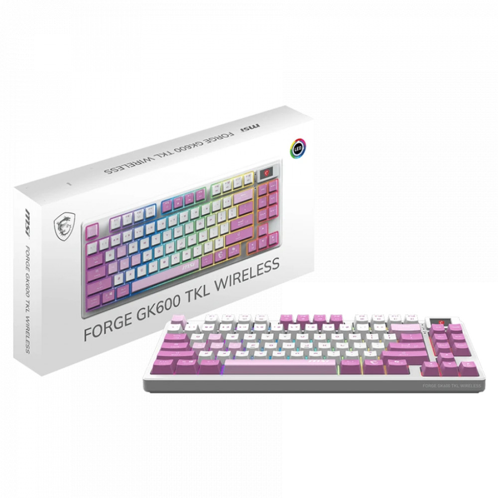 Клавиатура MSI FORGE GK600 TKL W VIOLET RU Беспроводная, USB - миниатюра 5