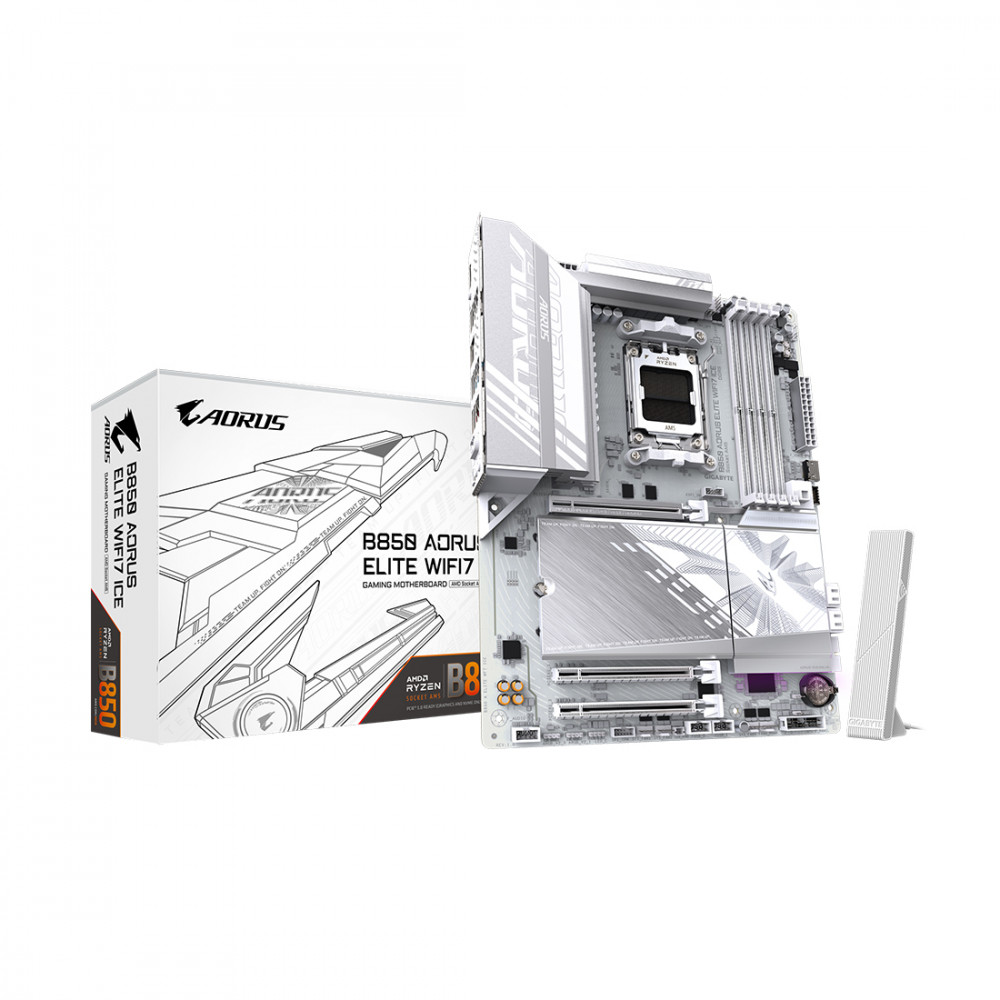 Материнская плата Gigabyte B850 AORUS ELITE WF7 ICE B850 A ELITE WF7 ICE ATX, AMD AM5 — фото товара