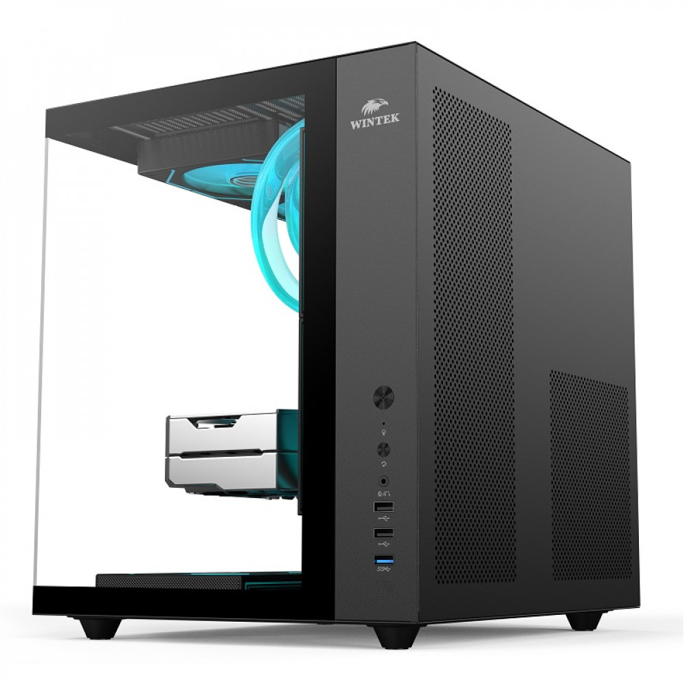 Корпус Wintek Cube Pro V909-B TG Black Mid-Tower - миниатюра 2
