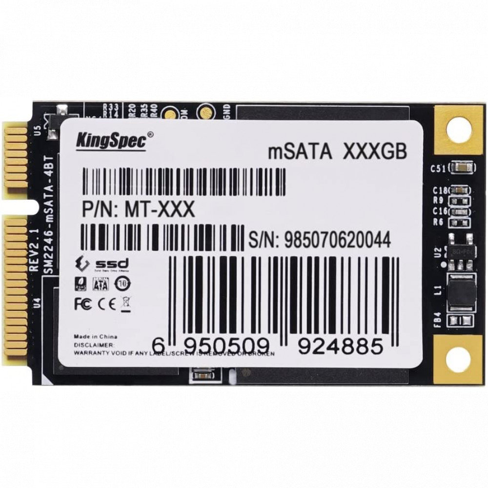 Жесткий диск KingSpec MT-256 SSD (твердотельные), 256 ГБ, mSATA, mini-SATA — фото товара