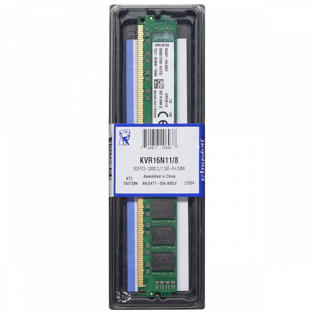 ОЗУ Kingston 8 ГБ KVR16N11/8WP DIMM, DDR3, 8 Гб, 1600 МГц - миниатюра 3