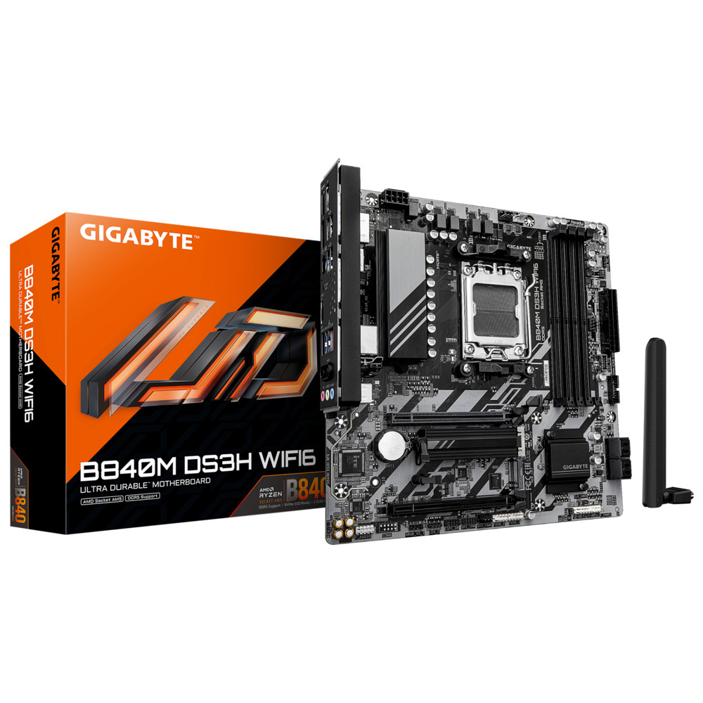 Материнская плата Gigabyte B840M DS3H WIFI6 Micro-ATX, AMD AM5 - миниатюра 4